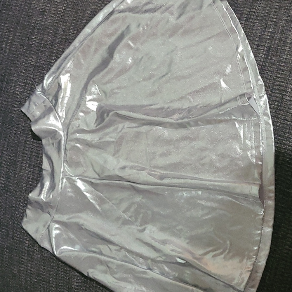 METALLIC Silver Miniskirt